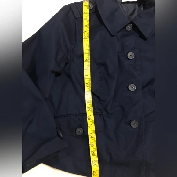 Studio Works navy blue jacket; wonderful button accents at wrists & back, 1X - Picture 9 of 11